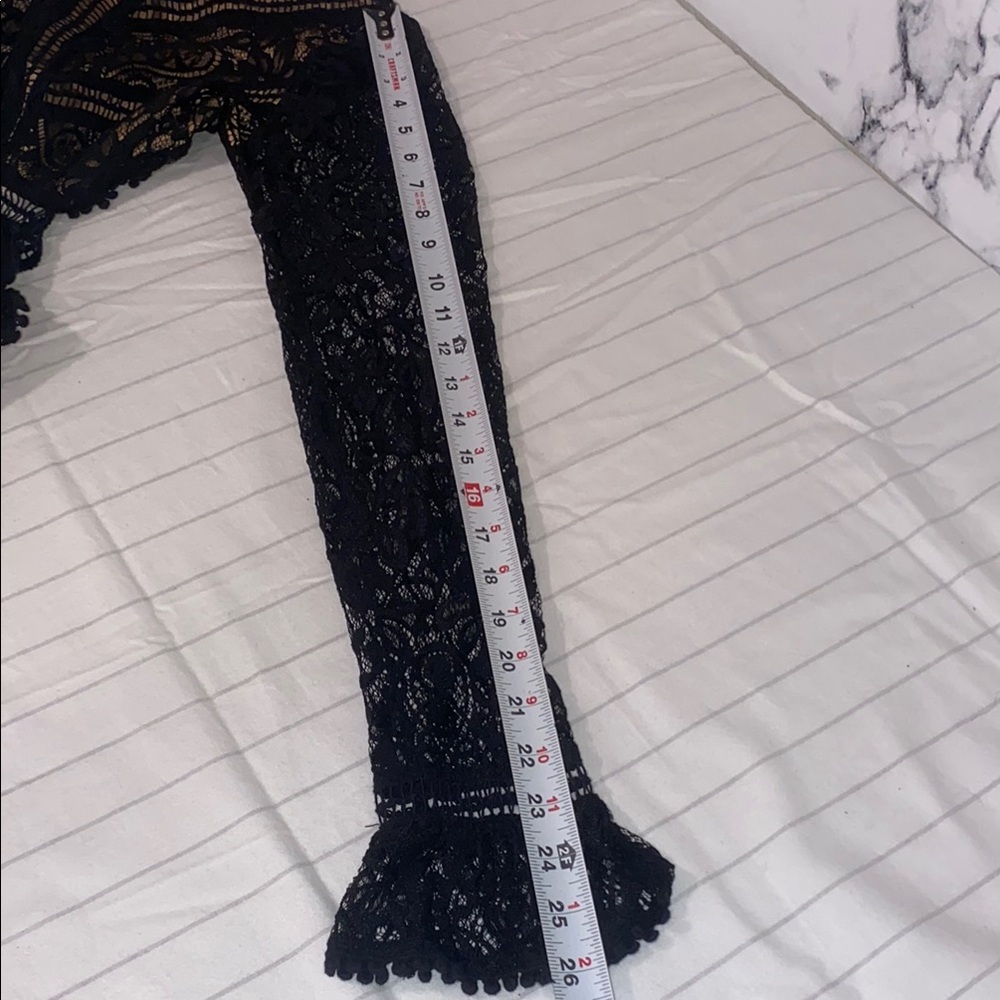 For Love And Lemons Black Lace Dress SizeSmall, Open Back, Long Sleeve Dress - Picture 14 of 16